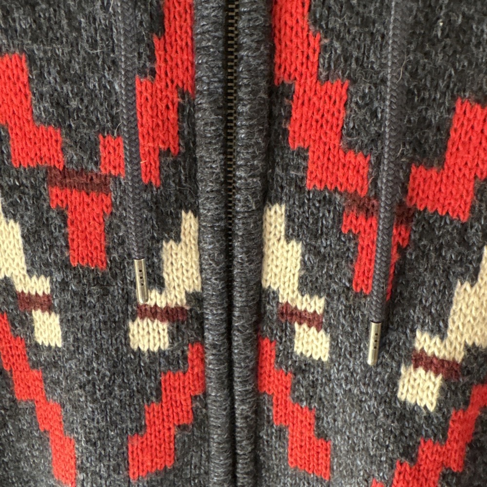 Hollister Hoodie XL Full Zip Sweater Aztec Southwest Cotton Blend Pockets Y2K - Picture 4 of 6